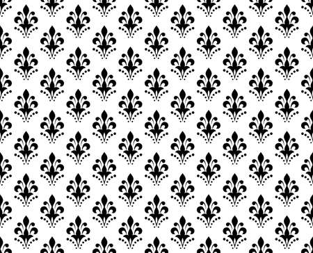 Flower geometric pattern. Seamless vector background. White and black ornamentのイラスト素材