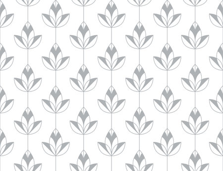 Flower geometric pattern. Seamless vector background. White and gray ornament. Ornament for fabric, wallpaper, packaging. Decorative print.のイラスト素材