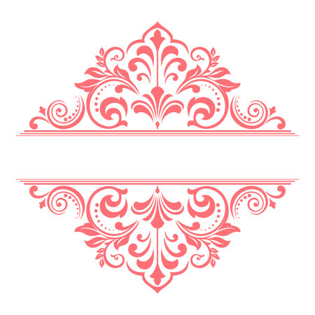Vintage pink and white element. Graphic vector design. Damask graphic ornamentのイラスト素材