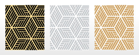 Set of abstract geometric patterns. Seamless vector backgrounds. Colored ornaments Graphic modern patterns Simple lattice graphic designのイラスト素材