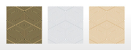 Set of abstract geometric patterns. Seamless vector backgrounds. Colored ornaments Graphic modern...
