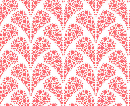 Flower geometric pattern. Seamless vector background. White and pink ornamentのイラスト素材