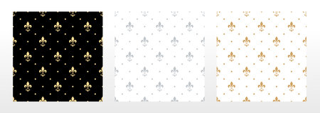 Collection of flower geometric patterns. Seamless vector backgrounds. Colored ornaments. Ornament for fabric, wallpaper, packaging. Decorative printsのイラスト素材
