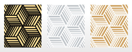 Set of abstract geometric patterns. Seamless vector backgrounds. Colored ornaments Graphic modern...