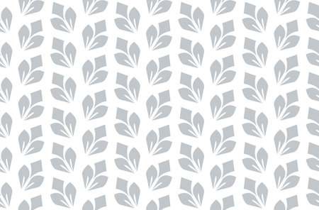 Flower geometric pattern. Seamless vector background. White and gray ornament. Ornament for fabric, wallpaper, packaging. Decorative print.のイラスト素材
