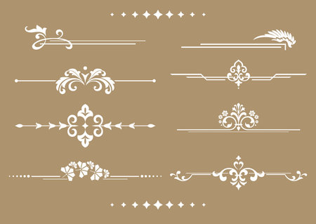 Vintage set. Floral elements for design monograms, invitations, frames, menus and labels. Graphic design of the website, cafes, boutiques, hotels, wedding invitations.のイラスト素材