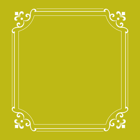 Decorative frame Elegant vector element for design in Eastern style, place for text. Floral yellow and white border. Lace illustration for invitations and greeting cardsのイラスト素材