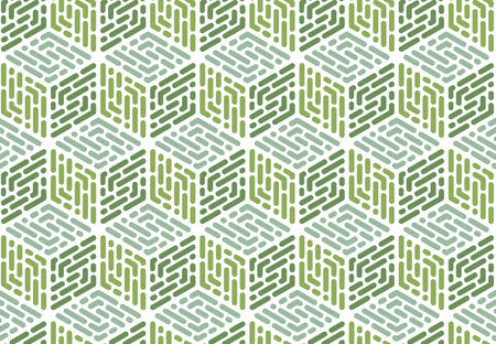 Abstract geometric pattern. A seamless vector background. White and green ornament. Graphic modern pattern. Simple lattice graphic designのイラスト素材