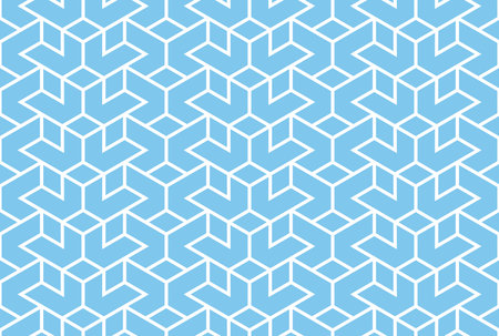 The geometric pattern with lines. Seamless vector background. White and blue texture. Graphic modern pattern. Simple lattice graphic designのイラスト素材