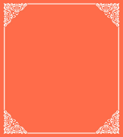 Decorative frame Elegant vector element for design in Eastern style, place for text. Floral pink and white border. Lace illustration for invitations and greeting cardsのイラスト素材