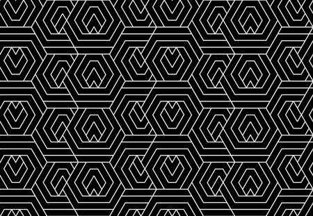 Abstract geometric pattern with stripes, lines. Seamless vector background. White and black...