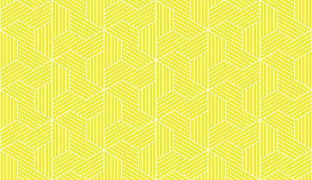 Abstract geometric pattern with stripes, lines. Seamless vector background. White and yellow ornament. Simple lattice graphic designのイラスト素材