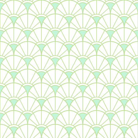 Flower geometric pattern. Seamless vector background. Green and white ornamentのイラスト素材