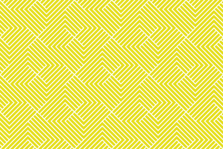 Abstract geometric pattern with stripes, lines. Seamless vector background. White and yellow ornament. Simple lattice graphic designのイラスト素材