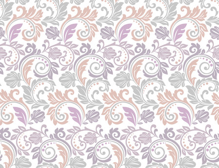 Flower pattern. Seamless colored ornament. Graphic vector background. Ornament for fabric, wallpaper, packagingのイラスト素材