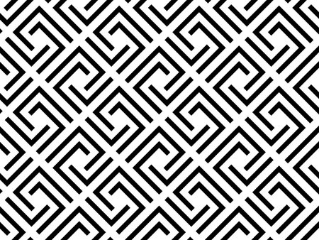 Abstract geometric pattern. A seamless vector background. White and black ornament. Graphic modern pattern. Simple lattice graphic design.のイラスト素材