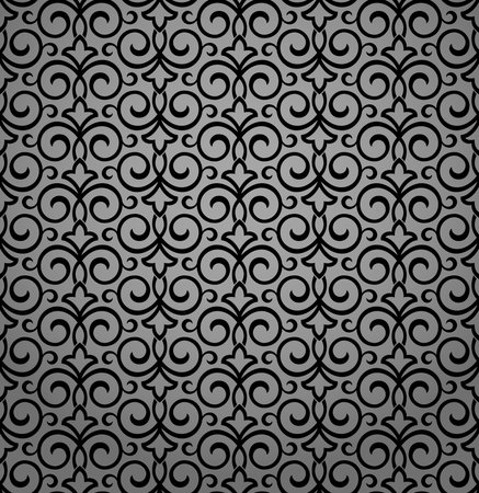 Flower geometric pattern. Seamless vector background. Gray and black ornament. Ornament for fabric, wallpaper, packaging. Decorative printのイラスト素材