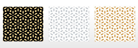 Collection of flower geometric patterns. Seamless vector backgrounds. Colored ornaments. Ornament for fabric, wallpaper, packaging. Decorative printsのイラスト素材