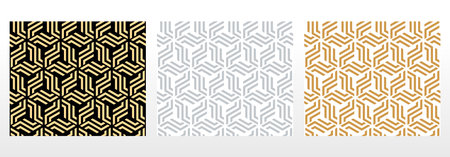 Set of abstract geometric patterns. Seamless vector backgrounds. Colored ornaments Graphic modern patterns Simple lattice graphic designのイラスト素材