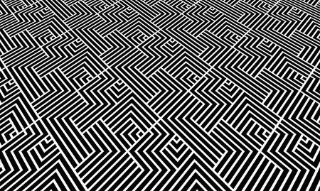 Abstract geometric pattern with stripes, lines. Modern background. White and black ornament. Simple lattice graphic designの写真素材