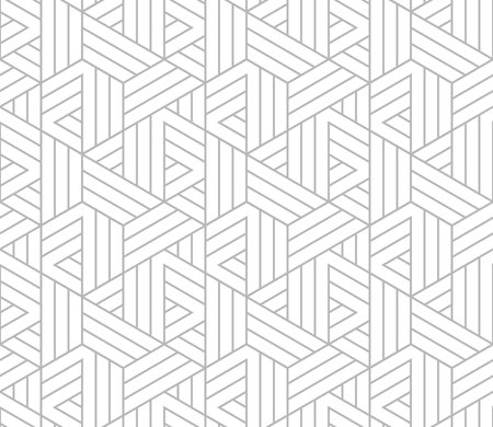 Abstract geometric pattern with stripes, lines. Seamless background. White and gray ornament. Simple lattice graphic design.の写真素材