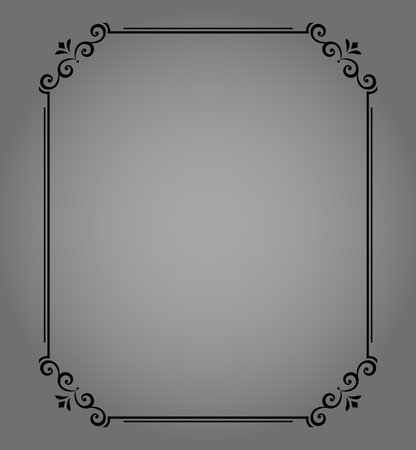 Decorative frame Elegant element for design in Eastern style, place for text. Floral black and gray border. Lace illustration for invitations and greeting cardsの写真素材