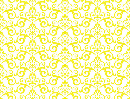 Flower geometric pattern. Seamless background. White and yellow ornament. Ornament for fabric, wallpaper, packaging. Decorative printの写真素材
