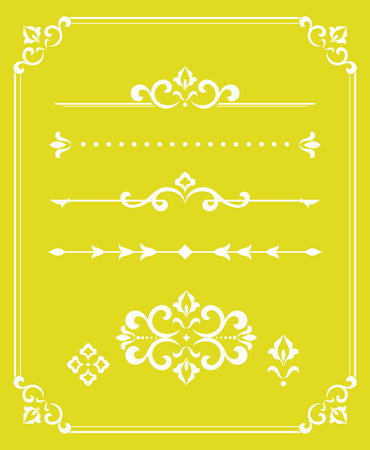 Vintage set. Floral elements for design monograms, invitations, frames, menus and labels. Graphic design of the website, cafes, boutiques, hotels, wedding invitations.のイラスト素材