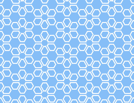 Abstract geometric pattern. A seamless vector background. White and blue ornament. Graphic modern pattern. Simple lattice graphic designのイラスト素材