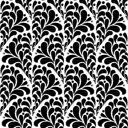 Flower geometric pattern. Seamless vector background. White and black ornament.のイラスト素材