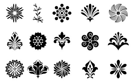 Flowers icon set. Flowers isolated on transparent background. Flowers in modern simple. Cute round flower plant nature collection. Vector illustratorのイラスト素材