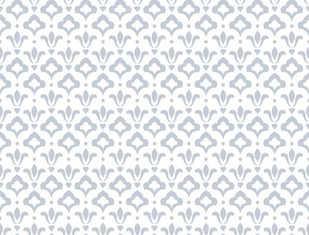 Flower geometric pattern. Seamless vector background. White and gray ornamentのイラスト素材