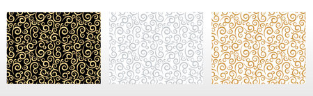 Collection of flower geometric patterns. Seamless vector backgrounds. Colored ornaments. Ornament for fabric, wallpaper, packaging. Decorative printsのイラスト素材