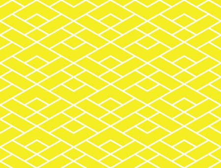 The geometric pattern with lines. Seamless vector background. White and yellow texture. Graphic modern pattern. Simple lattice graphic designのイラスト素材