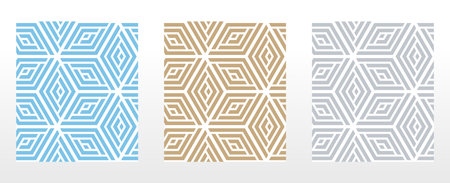 Set of abstract geometric patterns. Seamless vector backgrounds. Colored ornaments Graphic modern patterns Simple lattice graphic designのイラスト素材
