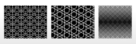 Geometric set of seamless black and white patterns. Simple vector graphics.のイラスト素材