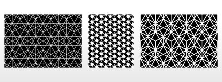Geometric set of seamless black and white patterns. Simple vector graphics.のイラスト素材