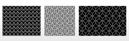 Geometric set of seamless black and white patterns. Simple vector graphics.のイラスト素材