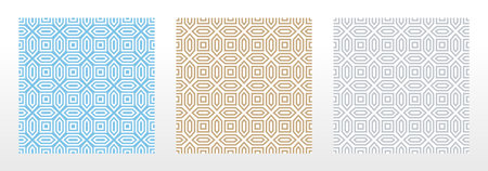 Set of abstract geometric patterns. Seamless vector backgrounds. Colored ornaments Graphic modern patterns Simple lattice graphic designのイラスト素材