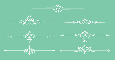 Vintage set. Floral elements for design monograms, invitations, frames, menus and labels. Graphic design of the website, cafes, boutiques, hotels, wedding invitations.のイラスト素材
