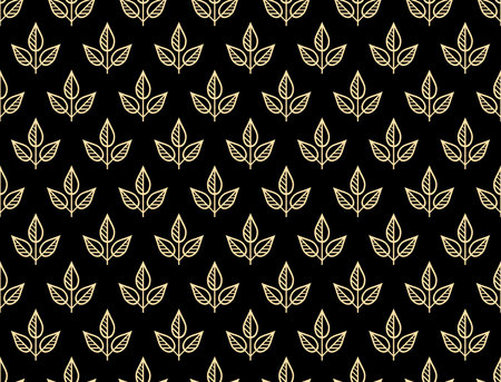 Flower geometric pattern. Seamless vector background. Golden and black ornamentのイラスト素材
