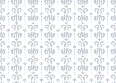 Flower geometric pattern. Seamless vector background. White and gray ornamentのイラスト素材