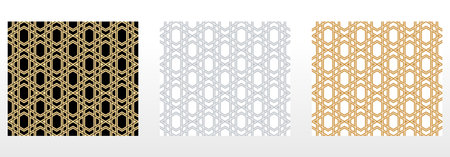 Set of abstract geometric patterns. Seamless vector backgrounds. Colored ornaments Graphic modern patterns Simple lattice graphic designのイラスト素材