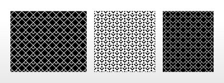 Geometric set of seamless black and white patterns. Simple vector graphics.のイラスト素材