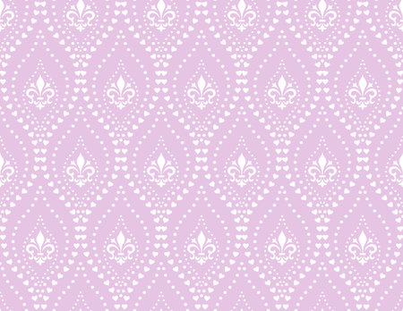 Flower geometric pattern. Seamless vector background. White and pink ornamentのイラスト素材
