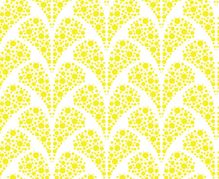 Flower geometric pattern. Seamless vector background. White and yellow ornamentのイラスト素材