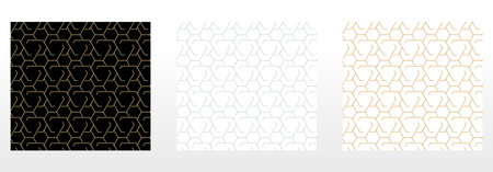 Set of abstract geometric patterns. Seamless vector backgrounds. Colored ornaments Graphic modern patterns Simple lattice graphic designのイラスト素材