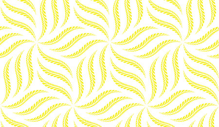 The geometric pattern with wavy lines. Seamless vector background. White and yellow texture. Simple lattice graphic designのイラスト素材