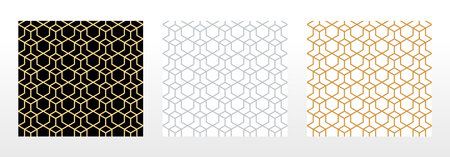 Set of abstract geometric patterns. Seamless vector backgrounds. Colored ornaments Graphic modern patterns Simple lattice graphic designのイラスト素材