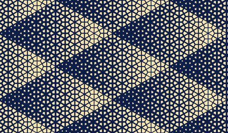 Abstract geometric pattern. A seamless vector background. Golden and dark blue ornament. Graphic modern pattern. Simple lattice graphic designのイラスト素材